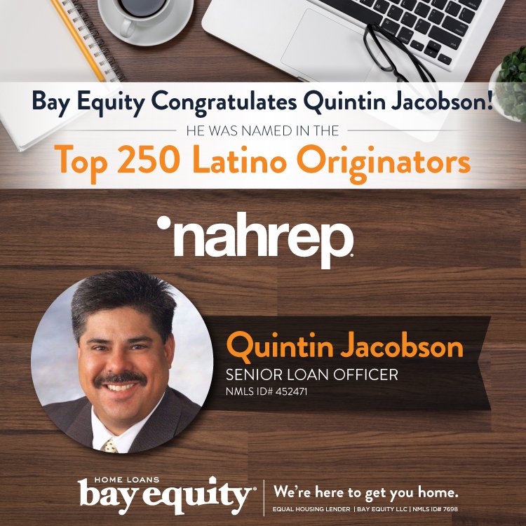 JacobsonQuintin's tweet photo. I am appreciative of the fact my employer Bay Equity shares in my success. Thank you! https://t.co/kOxirf6Pr2