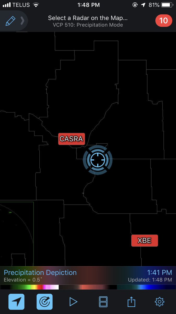 AB_RN_'s tweet image. The lack of consistent radar data on RadarScope is frustrating. Always having to resort to using low Rez WeatherCAN app.  #SKstorm #RadarScope