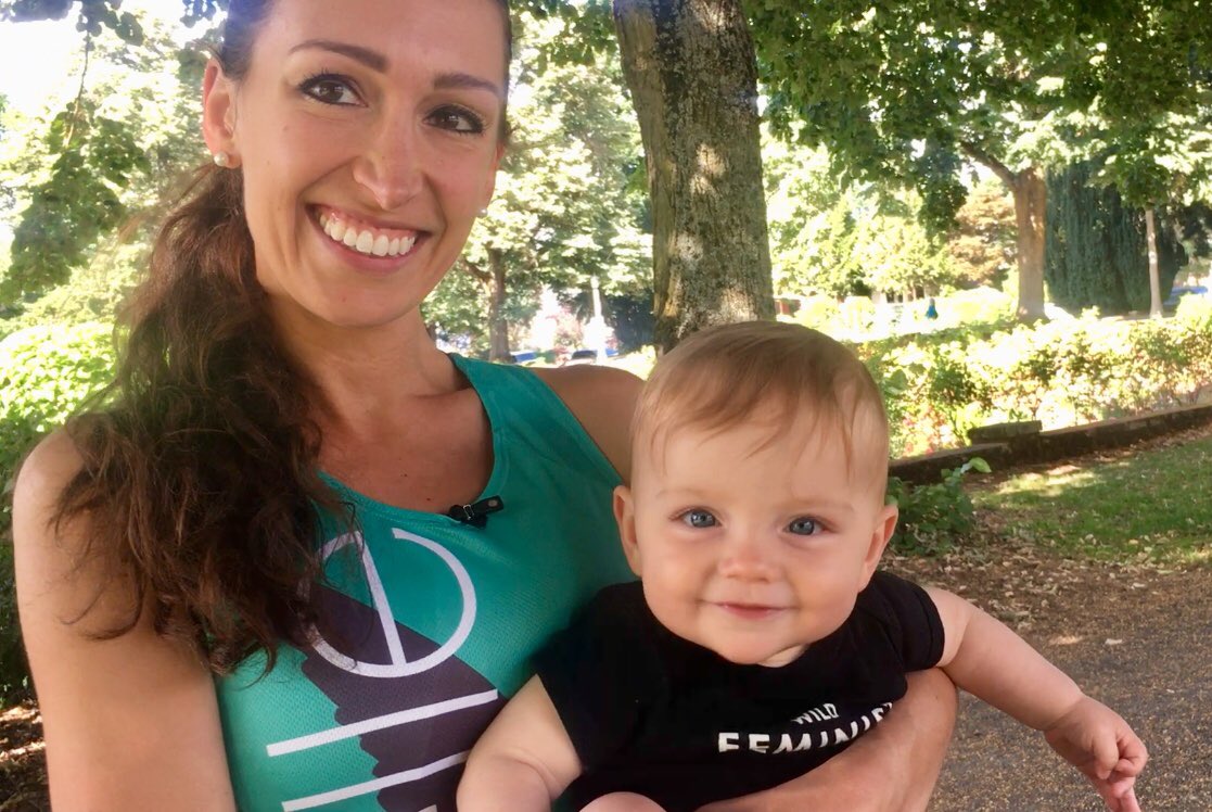 KCookKGW's tweet photo. ”Don’t give up on what you love.” Portland mom fights postpartum depression to set new record in the half marathon, while pulling her (adorable) baby. https://t.co/klXTXAtCUz https://t.co/gUqdmuMws2