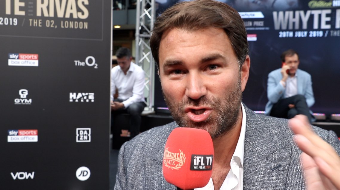 My interview today with <a href="/EddieHearn/">Eddie Hearn</a> 

'I DON'T THINK JOSHUA APPROACHED SALAS - BUT I'M NOT INVOLVED WITH THE TRAINING SETUP' - EDDIE HEARN

🎥: youtu.be/camxJdC6N94

#WhyteRivas