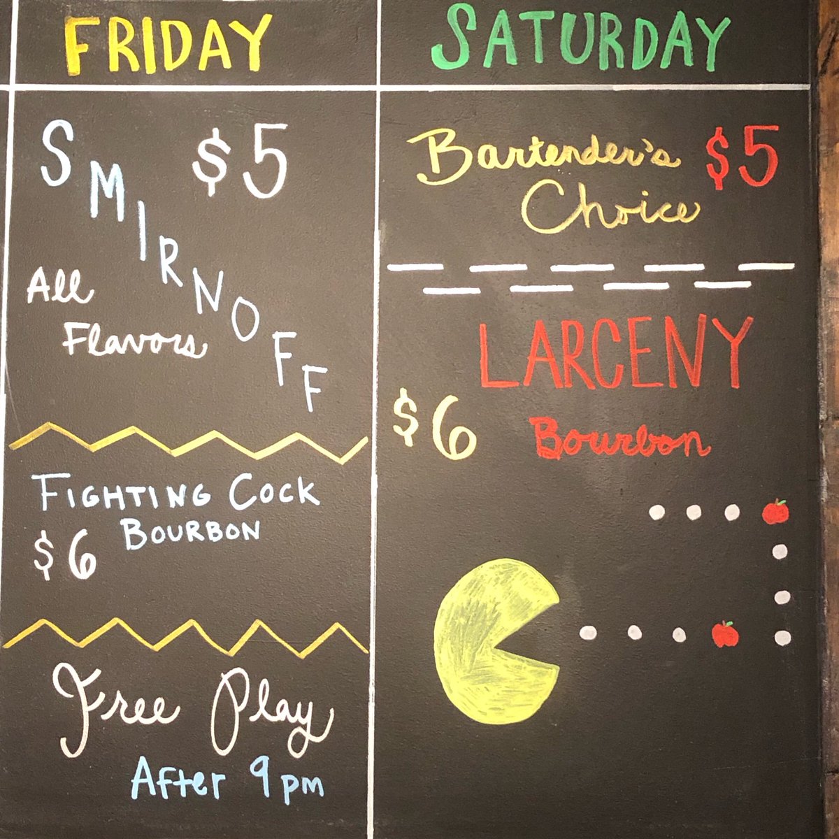 LevelUpNC's tweet photo. HOORAY for the weekend!! Weโve got you covered with drink specials all day, EVERY DAY! Also free play after 9, EVERY FRIDAY! Cheers ๐ป
#localiconlove #levelupnc https://t.co/aVdrci01zK