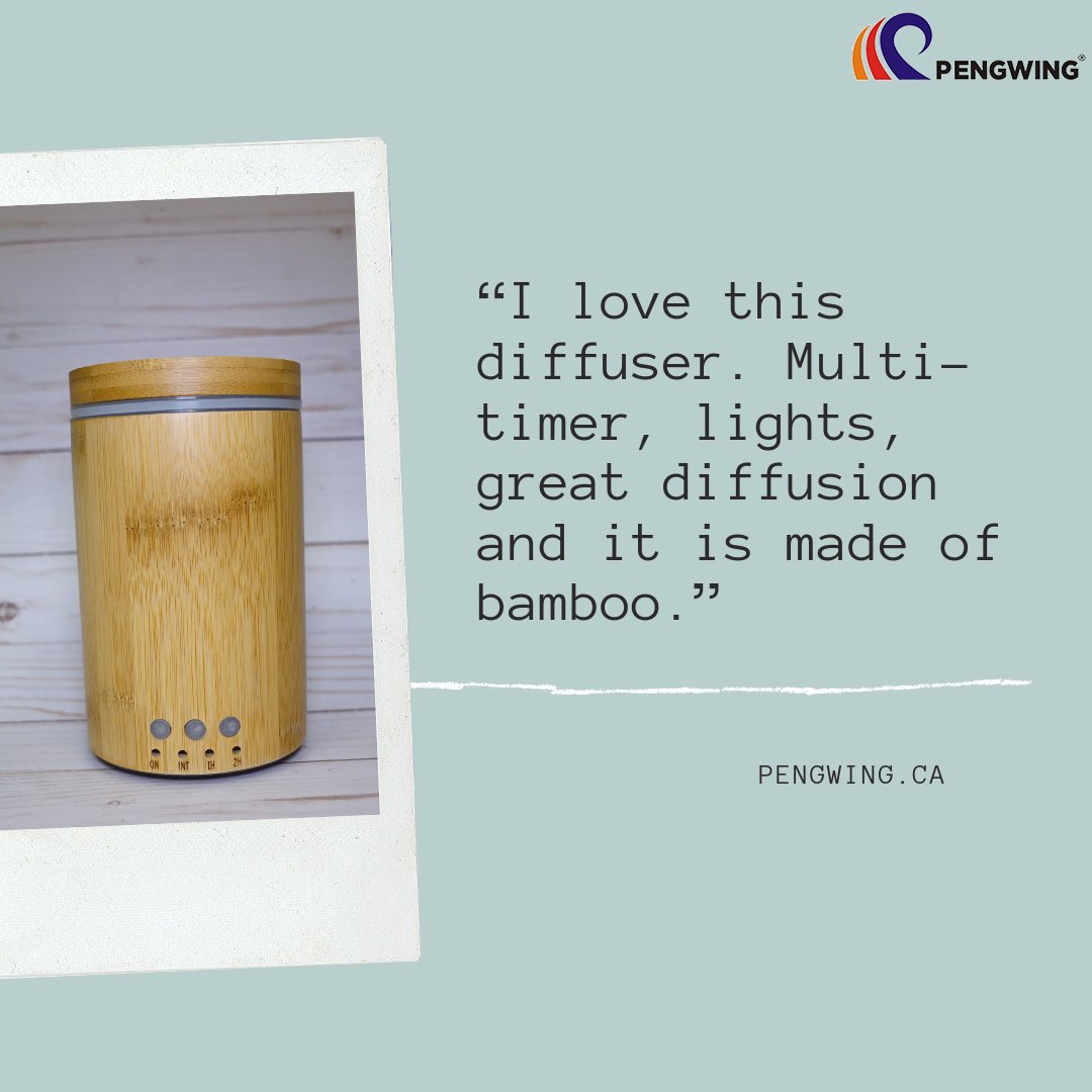 czy_li's tweet photo. “I love this diffuser. Multi-timer, lights, great diffusion and it is made of bamboo.” We’re glad our product could bring you joy and harmony. Do you love your Pengwing products? Leave us a review or comment @ https://t.co/0evtMu738d https://t.co/Er8AuREkhC