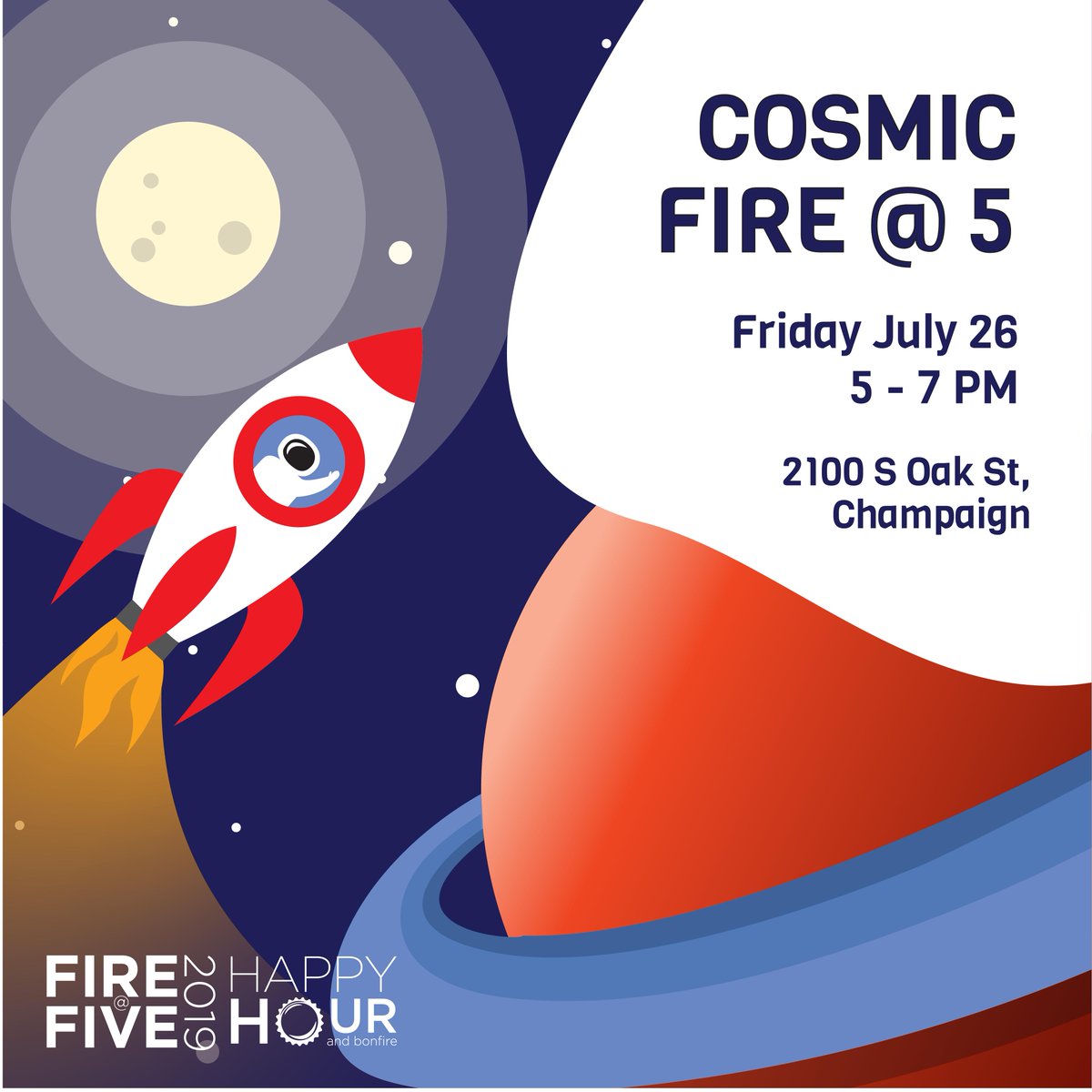 UIResearchPark's tweet photo. Cosmic Fire at Five is one week away. Celebrate on July 26 with colleagues and friends with out-of-this-world food, drinks, music, and activities. #Cosmic #FireatFive #RelaxatUIRP #UIRP https://t.co/bYlhILNAhd