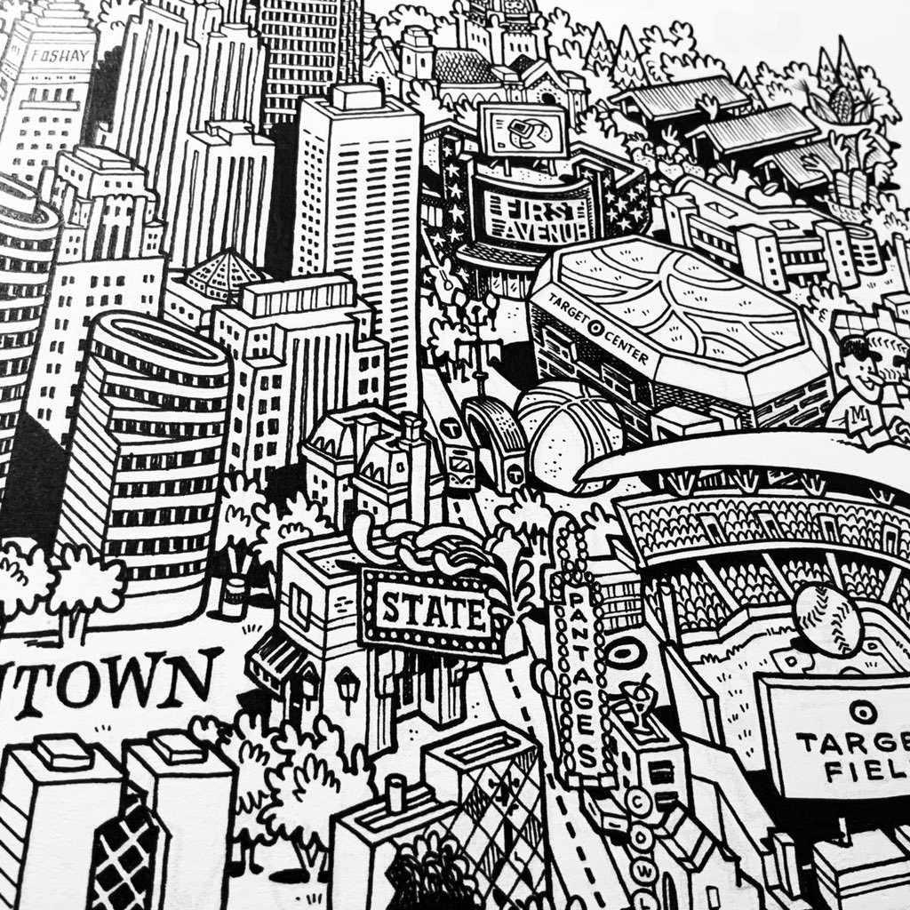 beardhero's tweet image. Update: chipping away on the @sotmus map. This is but one small corner. 😅
#Minneapolis #cartoonmap #cartography #openstreetmap