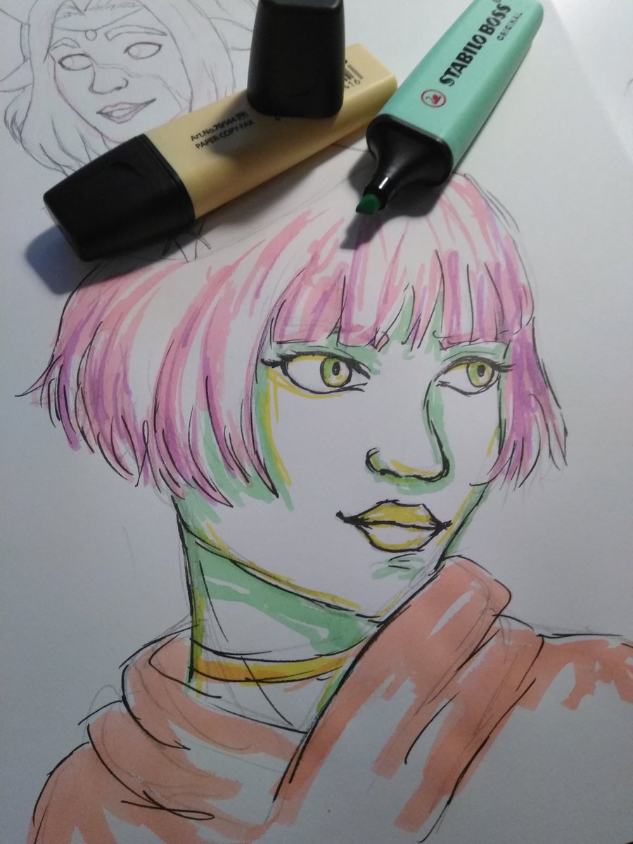 A_InOuterSpace's tweet photo. Some evening sketching. I often listen to the lovely playlists of @ambitionyt while drawing and sooo often the cute pictures inspire me to sketch something 💜 
#sketching #art #sketchbook #ArtistOnTwitter https://t.co/tShkn4uuBu
