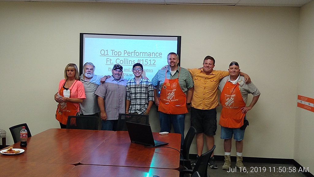bcarrDRF's tweet photo. Shout out to store 1512 in Fort Collins for being the top performing store for water heaters for Q1. Great job! https://t.co/7ZstimEH8n