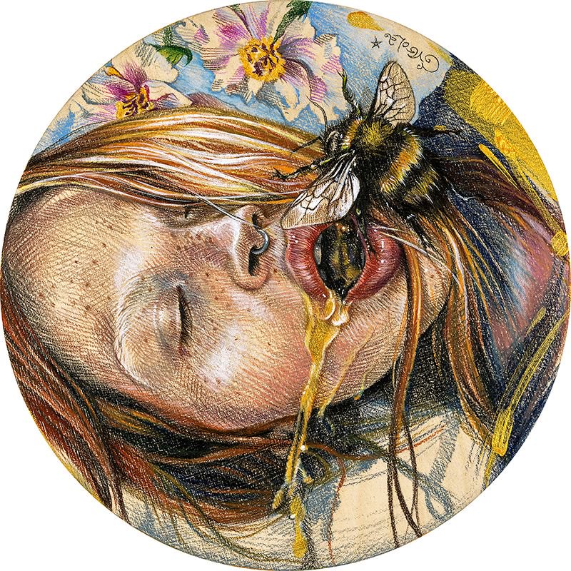 BeautifulBzarre's tweet photo. "Honey". Beautiful piece by Evgeniya "Evgola" Golik is part of @DistinctionArt's @ArtHatch 'Studio Artists Exhibition'.
#beautifulbizarre #popsurrealart #lowbrowart #arthatch #distinctiongallery #sandiegoart #arthatchstudioartists #popsurrealism https://t.co/wge1SVji16