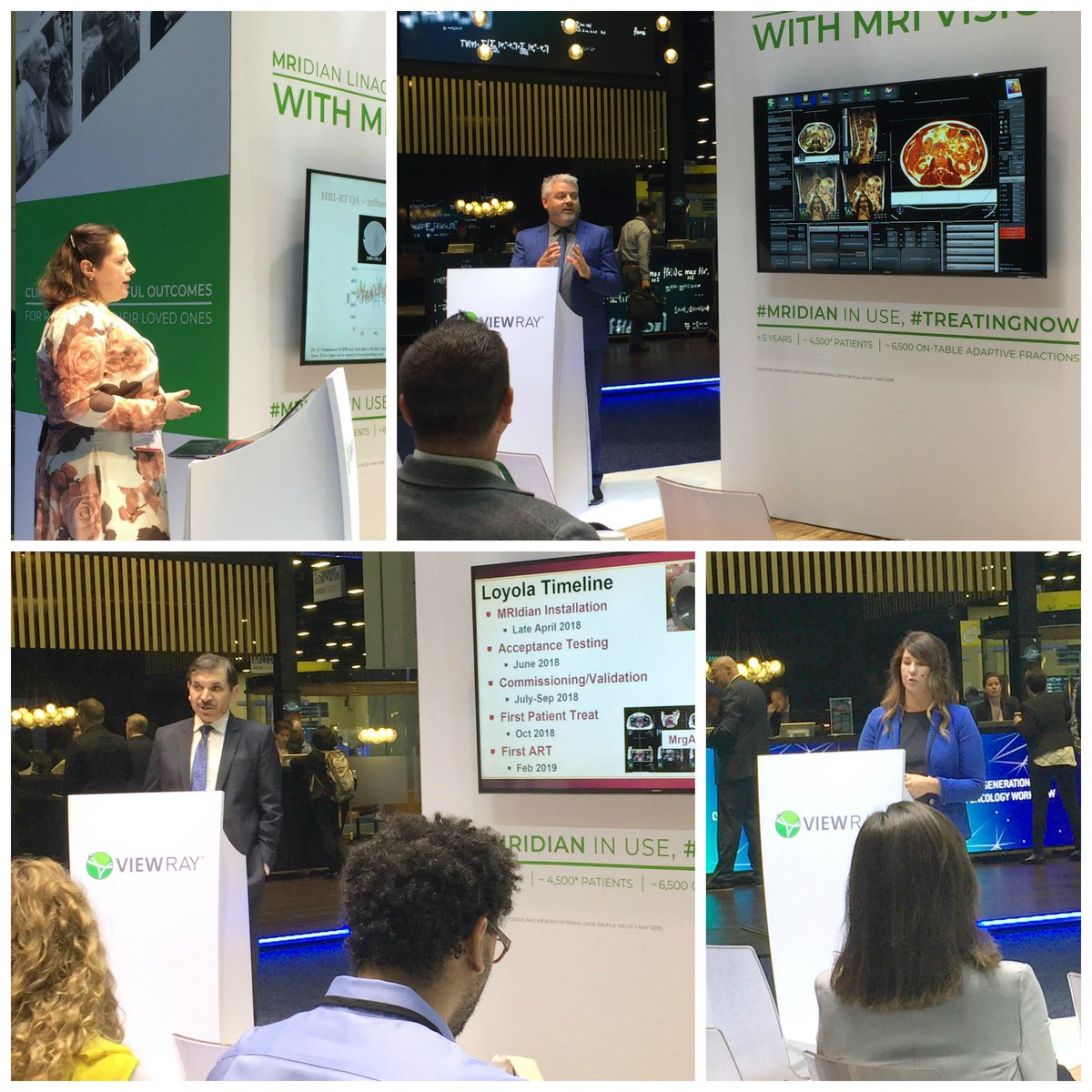 viewray's tweet photo. So many terrific #medphys #AAPM2019 in-booth speakers! It takes multiple posts to say THANK YOU for sharing your expertise with audiences who asked insightful questions about #MRLinac vision, tracking & #onTableAdaptive workflow. @SitemanCenter @BaptistHealthSF @LoyolaMedMD https://t.co/uf99Y1Okk0