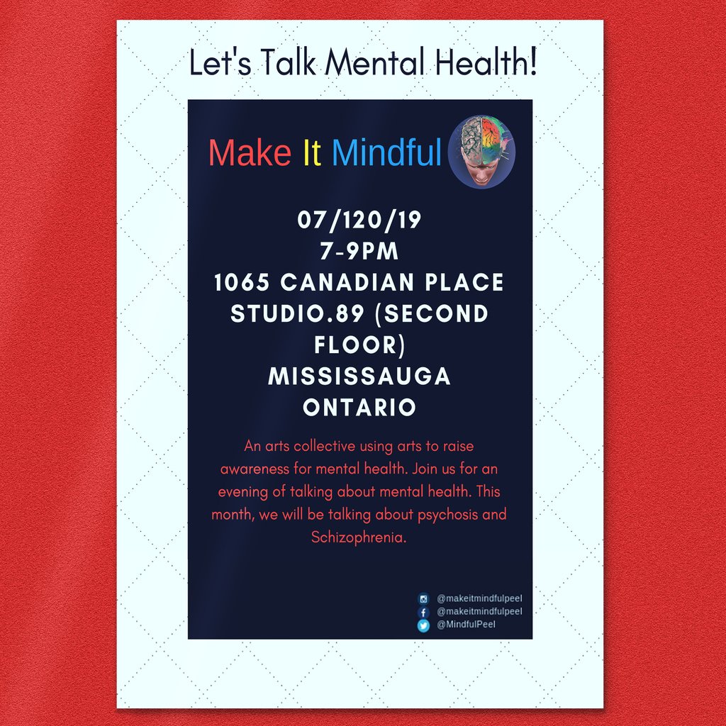 MindfulPeel's tweet photo. TOMORROW! Make It Mindful will be hosting our last of this set of events at @Studiooo89 on the 20th of the month. Tickets are FREE and will be in the linktree in our bio. This month we are going to be talking about psychosis and Schizophrenia. https://t.co/LFPsPrHZIT