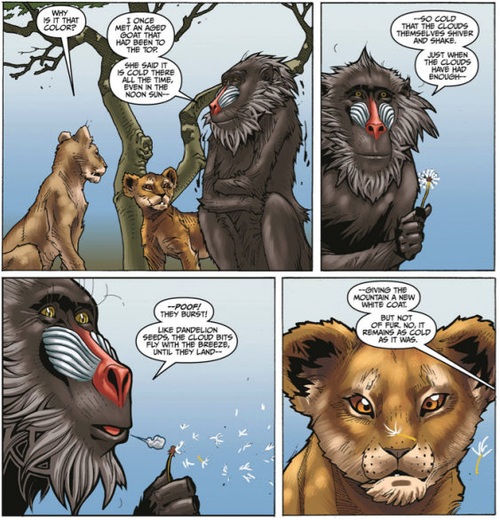 John Jackson Miller When Rafiki Explains What That White Stuff Is On The Faraway Mountaintops A Hot Day Becomes A Snow Day Treat For Simba And Nala It S Less Of