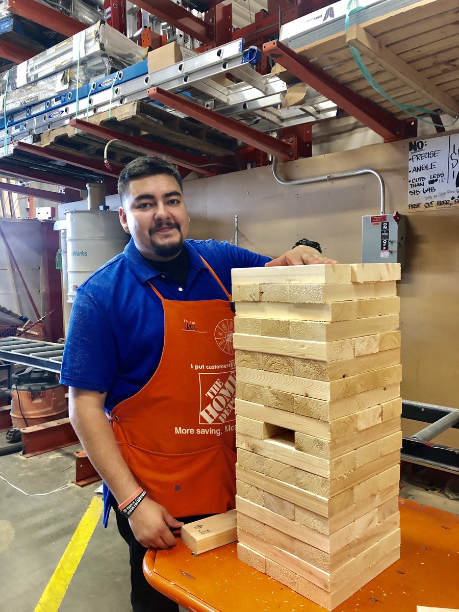 SouthLoop1950's tweet photo. Check Out DS Joel Going Above And Beyond Building A Big Jenga For One Of Our DIY! Great Job! @LilyGSV https://t.co/bpWuKPavT0