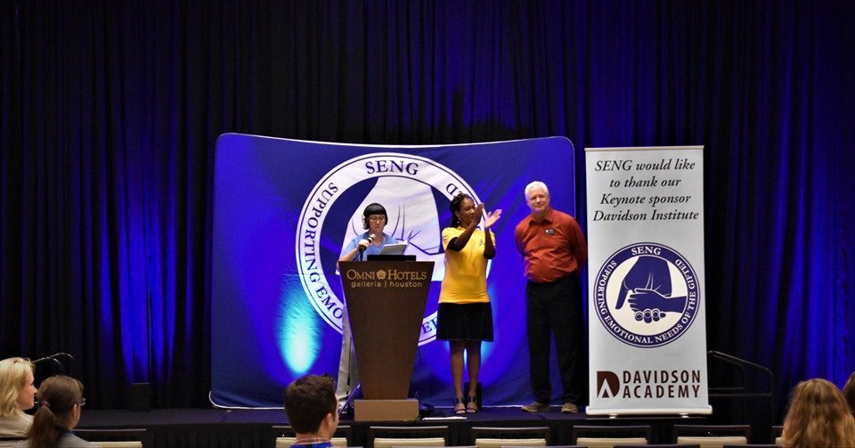 We had a wonderful ceremony and keynote address this morning. Joy Esquierdo spoke on the importance of advocating for underserved #gifted students. #SENGHouston #ExploringNewFrontiers
