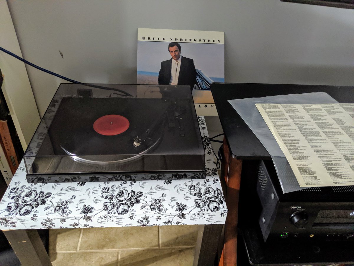 FBorrull's tweet photo. I FINALLY got me a #turntable (again after so many years) and this is the first #record I'm playing. Going back in time 30 some years! #happy #music #TunnelofLove #vinyl @DenonAmerica #DP300F @springsteen https://t.co/3l5hP4SPFj
