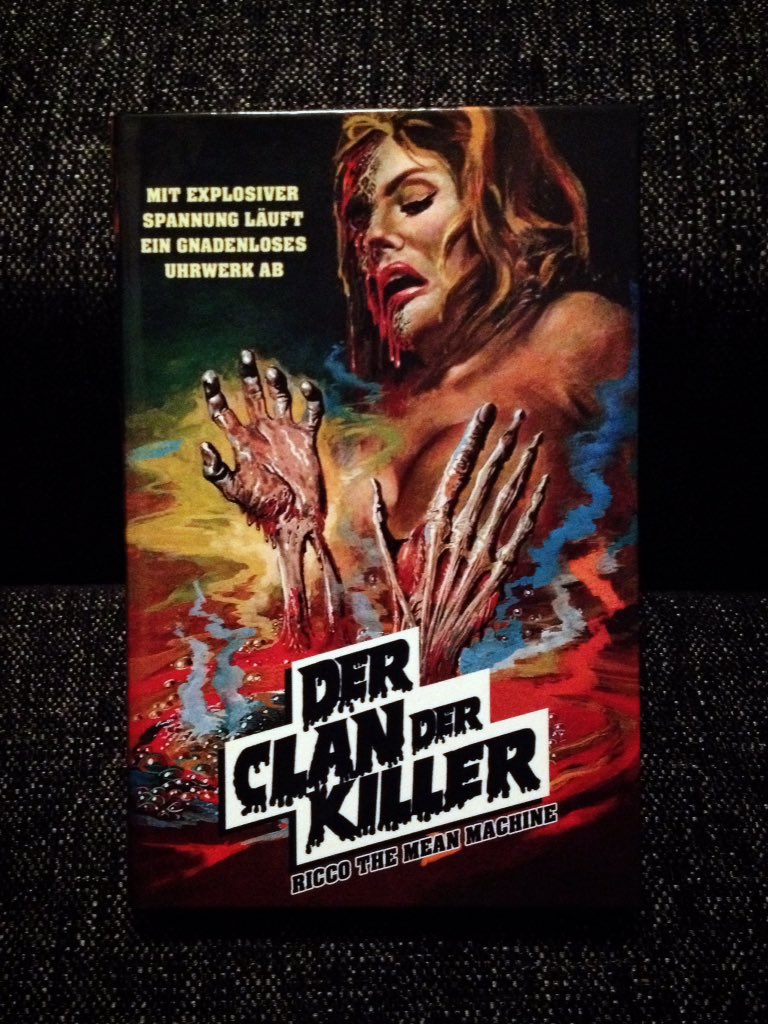 BorisLugosiSr's tweet photo. RICCO THE MEAN MACHINE (1973), or DER CLAN DER KILLER as it's known in Germany. Starring Christopher Mitchum, Barbara Bouchet, Arthur Kennedy and Paola Senatore. Yes, this is my jam! #hartbox #italocrime #action #cult https://t.co/jft4lW0nQL