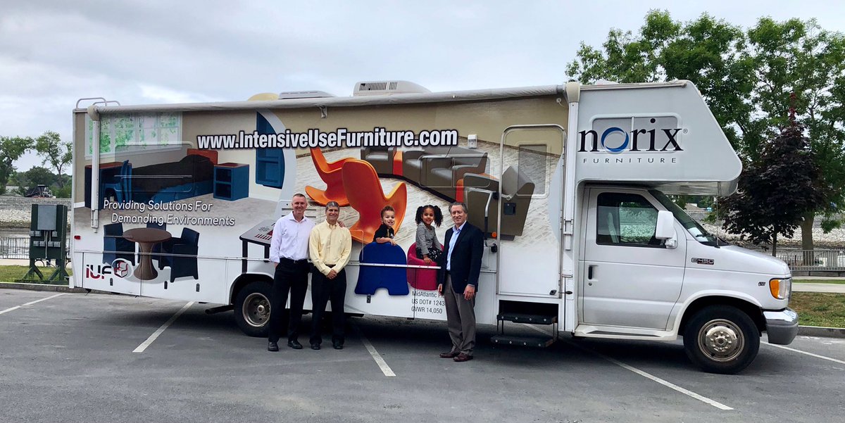 IUFInc's tweet photo. The heat wave did not stop us from traveling. A special thanks to Pete Graves from the home office in Chicago for traveling with us! #albany #saratogasprings #intensiveusefurniture #showroom #comingtoyourcity #furniture #weloveourjob #notinchicagoanymore #durable #mobileshowroom https://t.co/SBS2xSXTJc