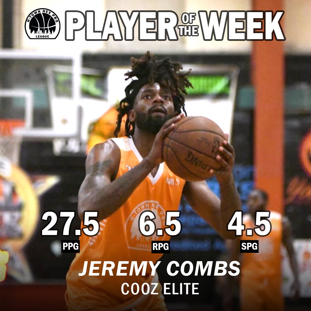 NEPLHOOPS's tweet photo. Congratulations to Week 7 Player of the Week Jeremy Combs (@jcombs_1) with Team Cooze Elite
.
.
#NEXPROLEAGUE #HOUSTONPROAM #PLAYEROFTHEWEEK
#WHOGOTNEX
#RISEUP https://t.co/G2SpeoYDyB