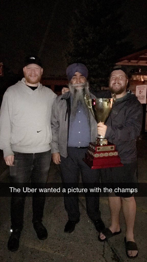 Also, shoutout to our Uber driver who asked to get a picture with the champs last night #localcelebs #benderweek