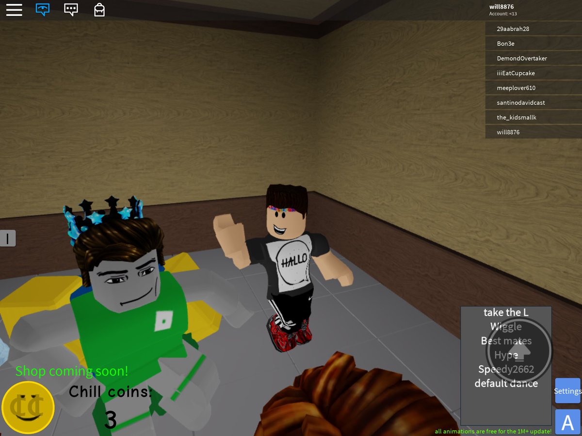 William On Twitter This My Roblox Account Named Will8876 I Was On Chill Elevator Game And Im Doing The Hype Add Me On Roblox - roblox hype animation