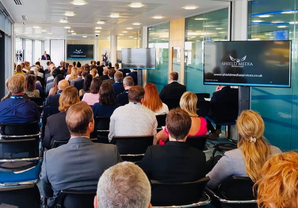 summitimagery's tweet photo. Great to see our infographic films being used at local Devon Chamber of Commerce business events. #shieldmediaservices #citycons https://t.co/PwdHwAALem