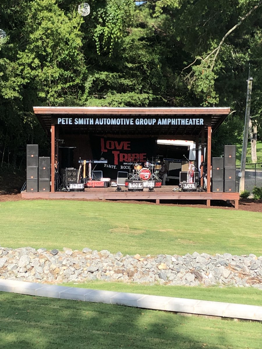 townoflouisburg's tweet photo. The Love Tribe Band is setting up and getting ready for #FridayNightsontheTar! Get over to the #DowntownLouisburgampitheater and enjoy the show!! #FNOTT #LoveTribeRocks https://t.co/FIstRM0bZQ