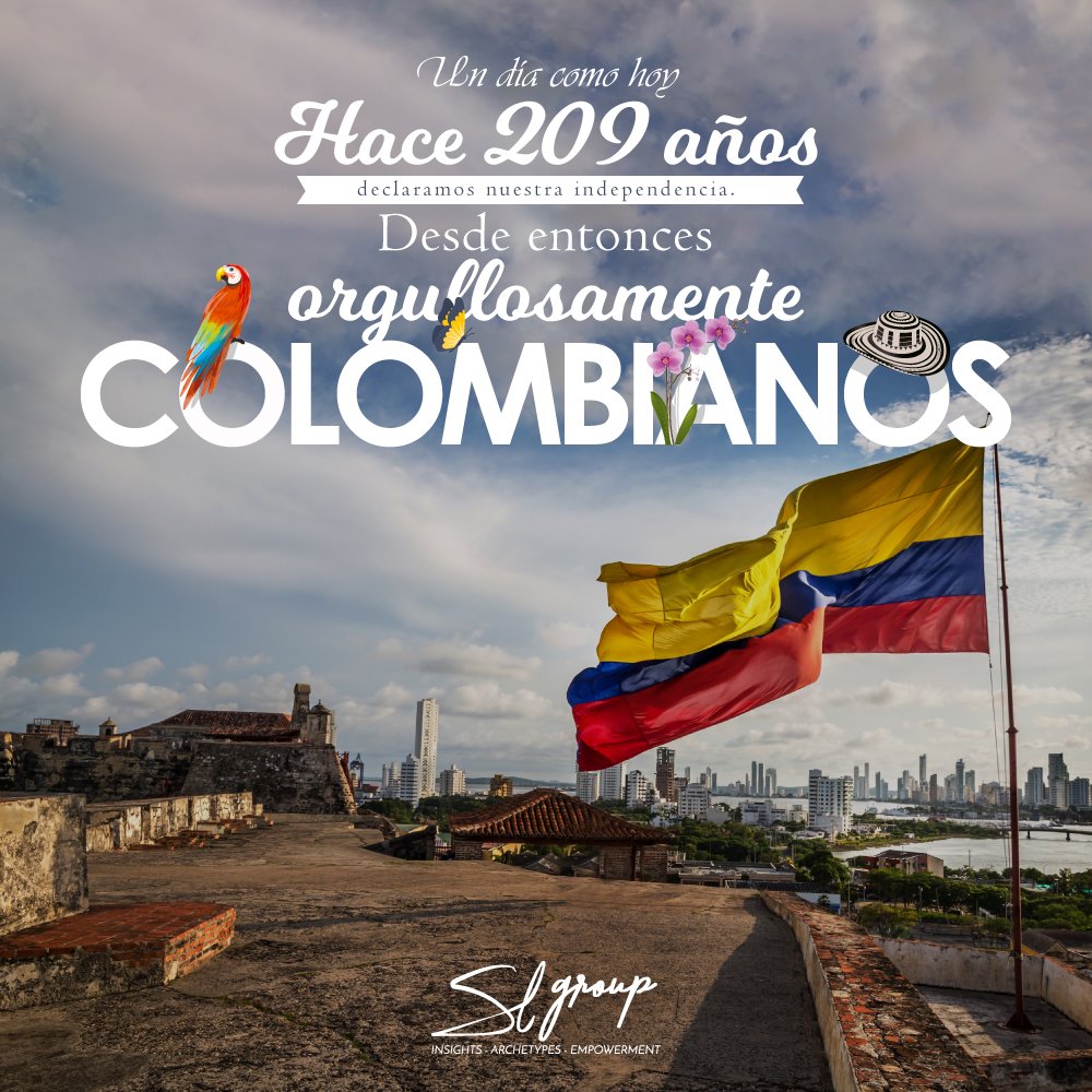 SLGroupColombia's tweet photo. Una fecha que nos da identidad y libertad, que dio partida al crecimiento personal, nacional y empresarial. Y sobre todo, nos da ¡unidad nacional! 
#colombia #independenciadecolombia #felizdia #felizdiacolombia #ilovecolombia
#slgroup #arquetipos #innovacion #guiaparainspirar https://t.co/CMqkIvthlS