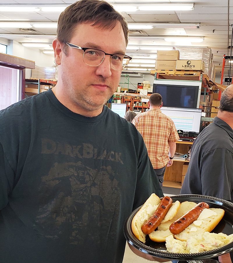 PrecisionImages's tweet photo. In honor of it being summer, and hot dog day earlier this week, and the best job ever, our fealess leader Phil Guzie decided today would be a BBQ Day! Hurray! Everyone was super excited, but no one wanted their picture taken... #BBQ #BBQatWork #BestJobEver #PrecisionImages https://t.co/mxgwpWfJPz