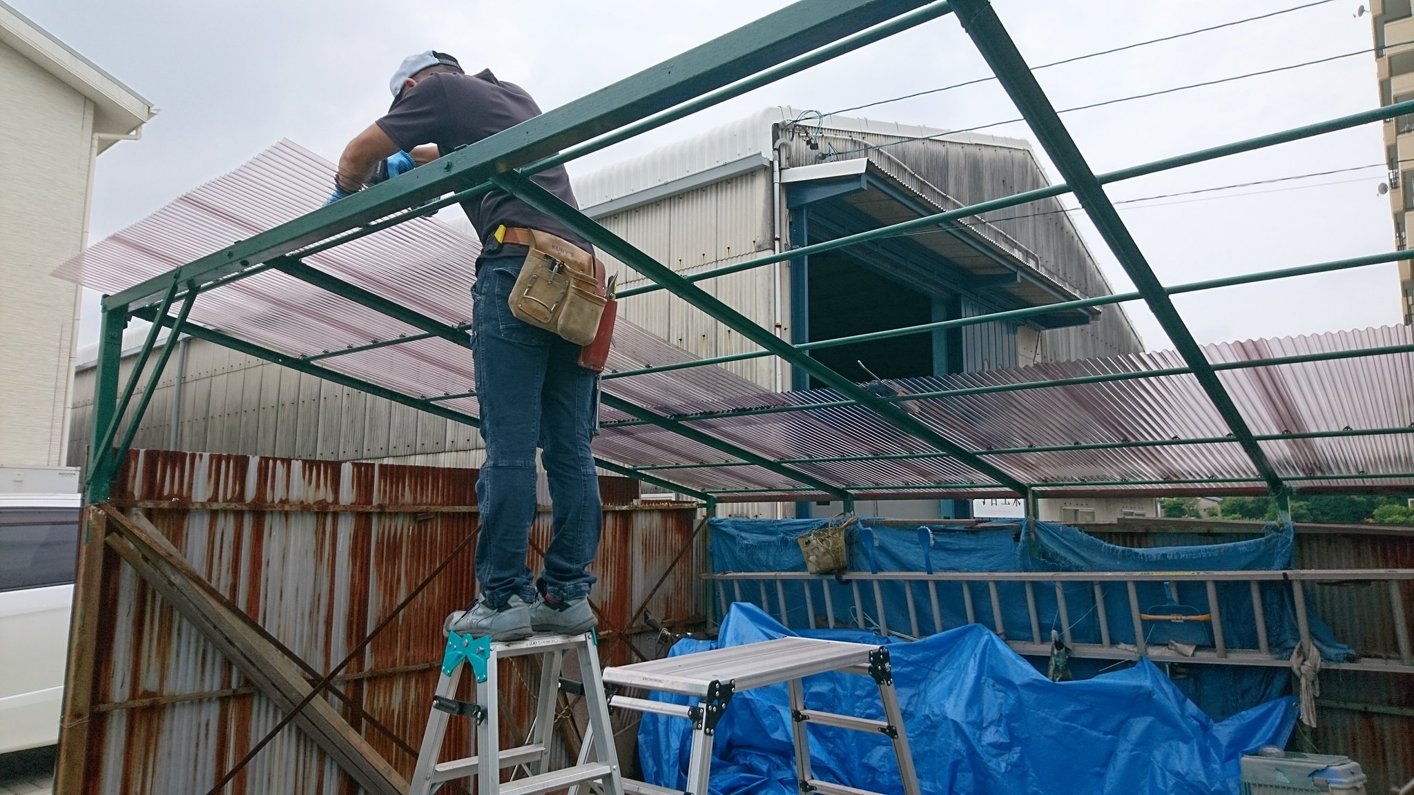 Plamanus カーポートの波板張り 波板張り 波板張替え 波板交換 カーポート補修工事 半田市 修理の窓口 Plamanus T Co Mohr0jct1a Twitter