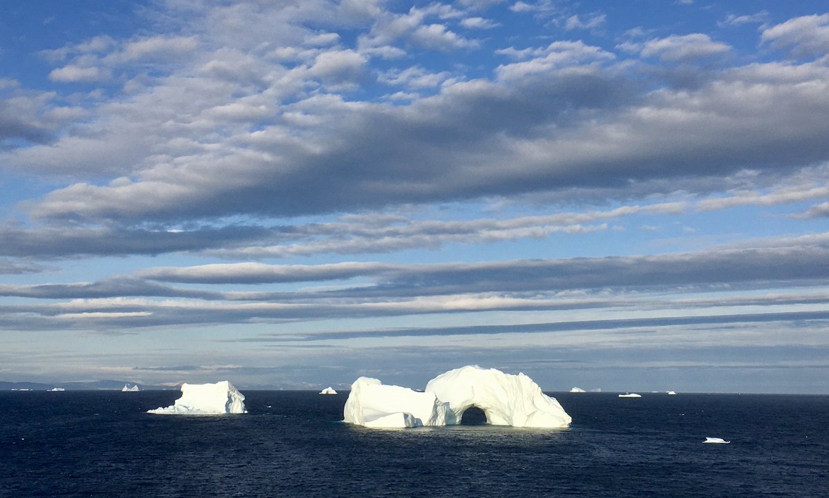 innerspacectr's tweet photo. Hej (Swedish for hello) from the #Arctic! #NWProject activities are underway on @polarforskning's Oden. The ship is nearing Pond Inlet, Nunavut, after a successful transit from Greenland. The team was treated to SPECTACULAR icebergs during the first leg of the transit. #NSFfunded https://t.co/CQzdiznU3D