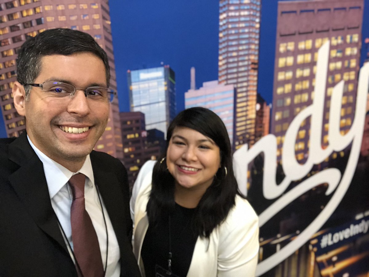 vademlatinos's tweet photo. Newly elected President @ralfaro and Vice President @oharielg are representing Virginia at the @youngdems Convention as part of the @VAYD delegation listening to @SpeakerPelosi and @PeteButtigieg, among many other great speakers. #YDAIND #VAYD2INDY https://t.co/z49QAVxTmV
