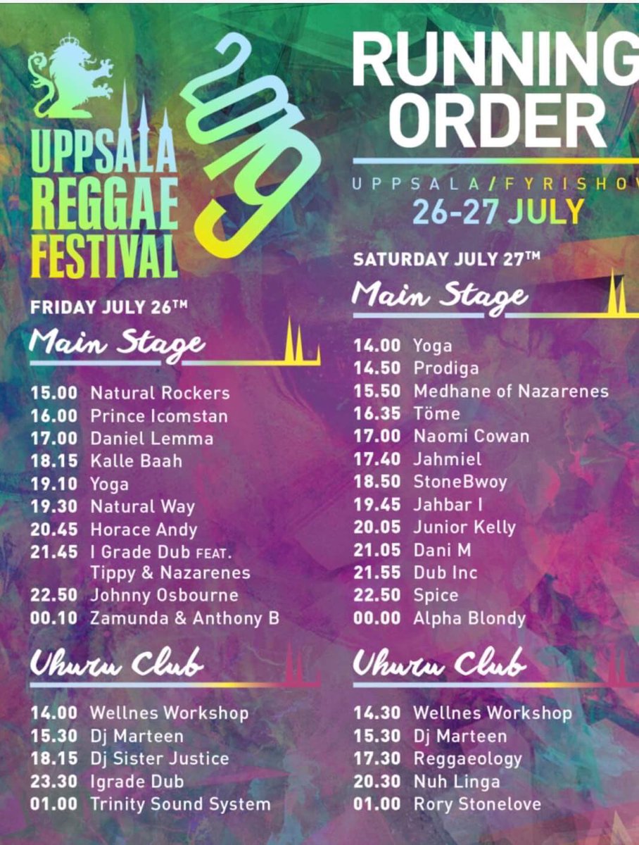 Soon come 💚💛❤️ #uppsalareggaefestival #sunwillbeshining #oneness