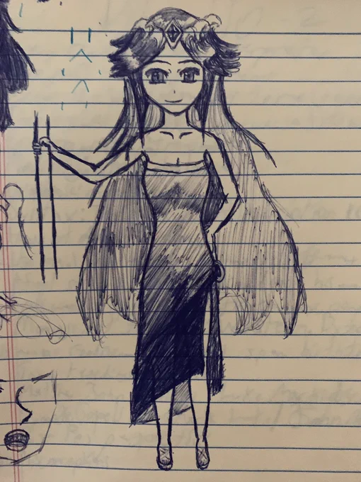 #NoobMeVsNowMe Love Palutena. Oldie from the note book and a newish one from like 6 months ago 