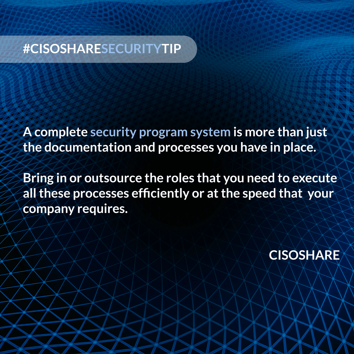 CISOSHARE's tweet photo. Staff your security program with the right resources and execute security properly in your environment. #security #InfoSec #SecurityPolicies #SecurityProcesses #iot #tech #technology #GDPR #cyber #data #code #informationsecurity #cybersecurity #web #websecurity #pentest https://t.co/8asqhwwU6j