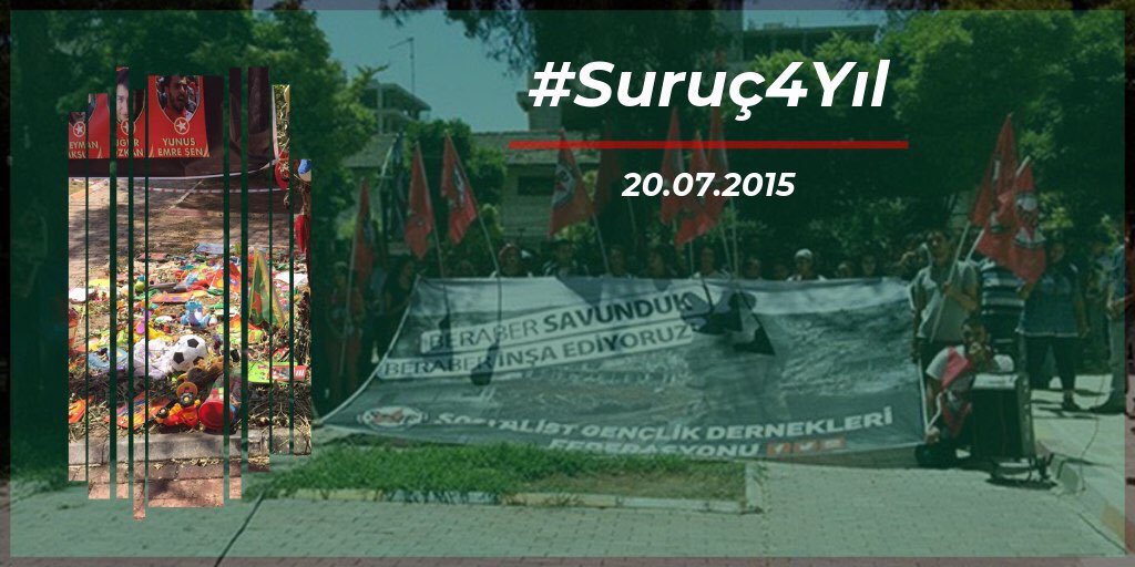 33 düş yolcusu katledileli 4 yıl oldu. Hala adalet peşindeyiz. #Suruç4yıl UNUTMA!