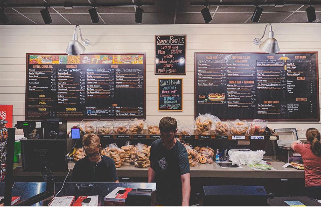 Our famous late night is calling your name. Swing by tonight &amp; enjoy a delicious bagel sandwich.