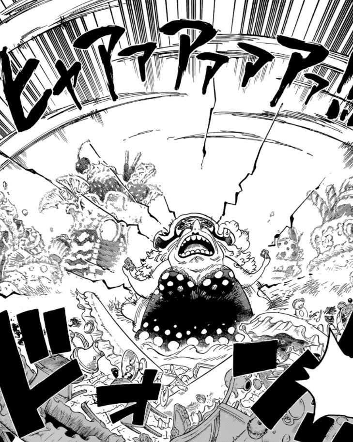 nomarthenomad's tweet photo. Luffy v Big Mom isn't just two pirates duking it out, it's the two polar opposite political extremes, gifted to us by a Japanese madman who also happens to be a genius. Respect Big Mom, for she is real and she does indeed yearn to protect you by devouring you. #OPBM https://t.co/Qr0L67Jv3s