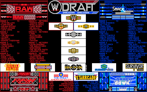 CHARSA_Arts's tweet photo. 3 Years since @WWE had the return of the #Draft. Here's my fantasy redux in honor of its anniversary. #WWE #Draft #fanart #Raw #Smackdown #wrestling #brandsplit #fantasy https://t.co/ZqbTxllWc2