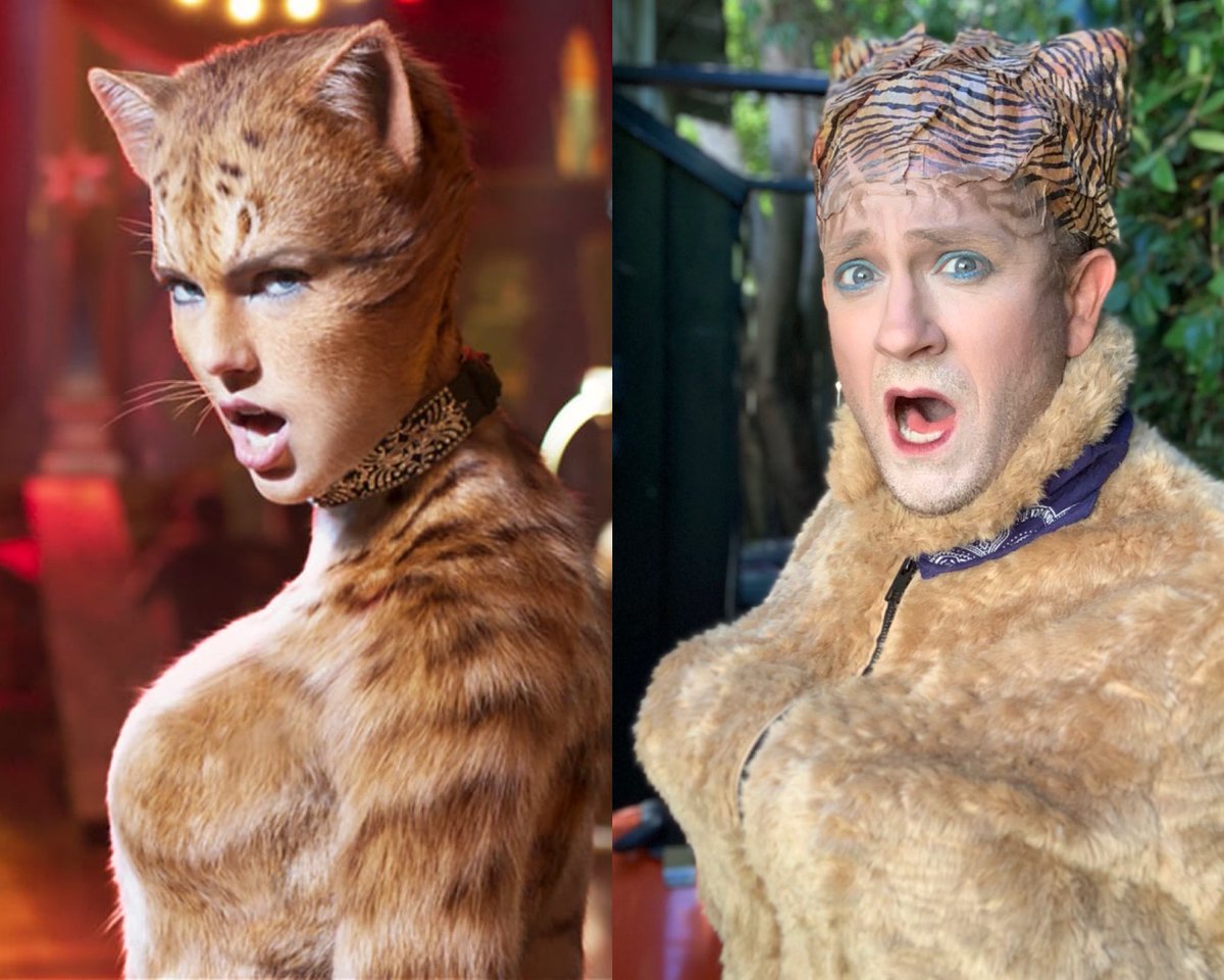 tomlenk's tweet image. There I fixed it with some tissue paper  GLEWED to my FAYCE #CATS 2019 #LenkLewkForLess