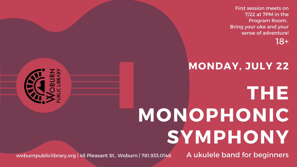 woburnlibrary's tweet image. #woburnlibrary
#ukecandoit
#wecanhelp

We do have our fun. : ) Join the Monophonic Symphony (a #ukulele band for beginners). No signups. Just show up.