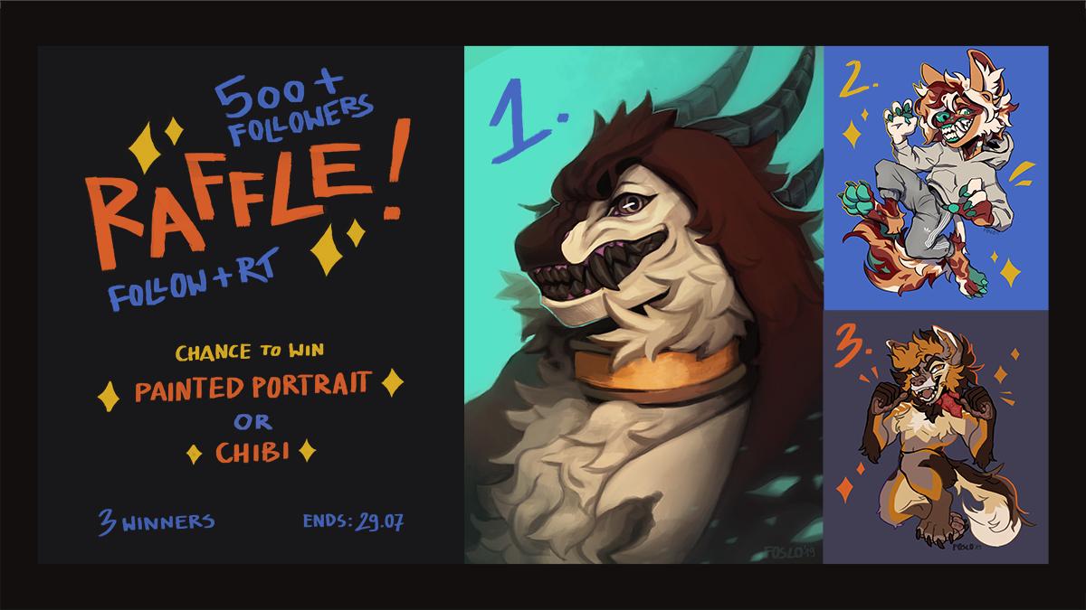 fosloart's tweet photo. !!!RAFFLE TIME!!!

🔸FOLLOW ME and RETWEET🔸for a chance to win a PAINTED PORTRAIT or CHIBI

3 winners will be drawn! First prize is a painted portrait, and second and third, chibis!

Good luck!

(end: 29.07.2019)

🚫no quote retweets 
🚫no raffle accounts

#raffle #artraffle https://t.co/P6njBI8TvP