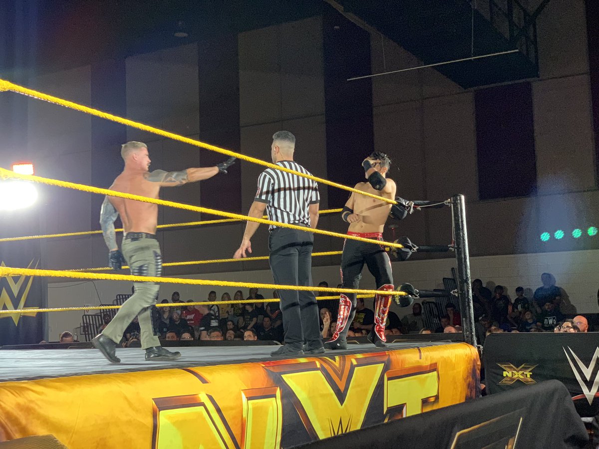 justinyent's tweet photo. @DexterLumis stalking @humberto_wwe like #DexterMorgan #NXTTampa #WheresDeb https://t.co/mj8AGxo8Oj