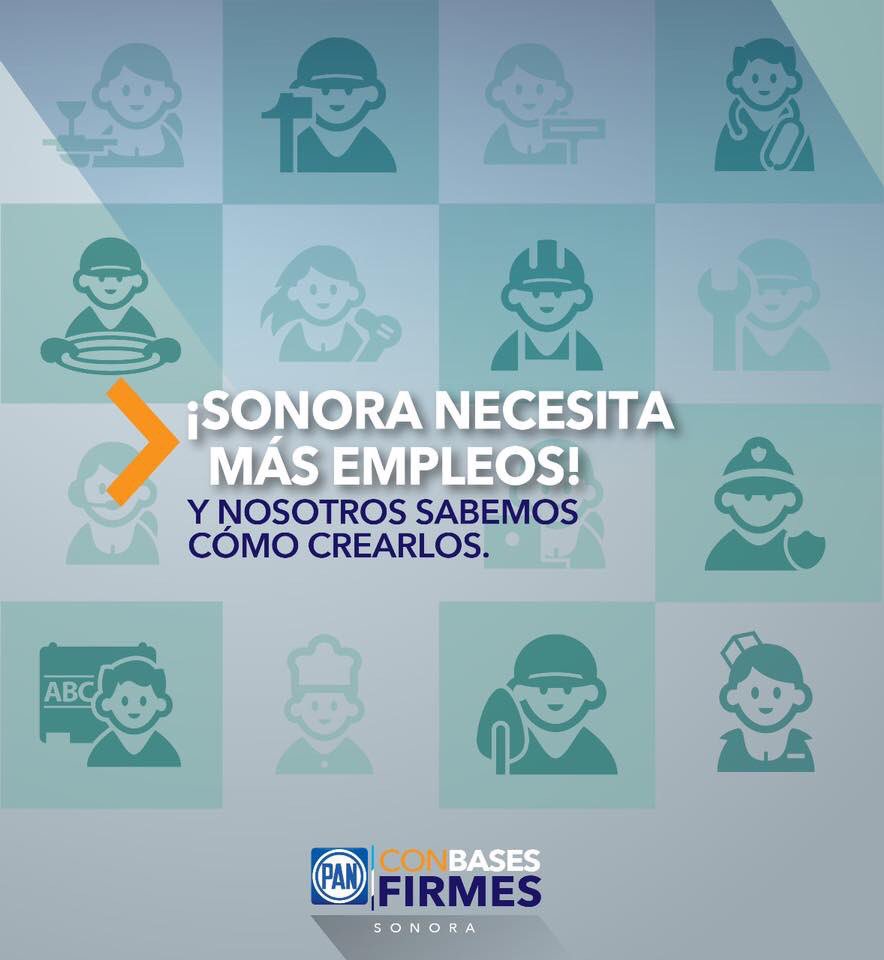 PANporSonora's tweet photo. Sabemos atraer inversiones, sabemos cómo apoyar a los empresarios, somos expertos en inversiones, pero sobre todo, en generar empleos para los sonorenses. https://t.co/hsAp2UvSWM