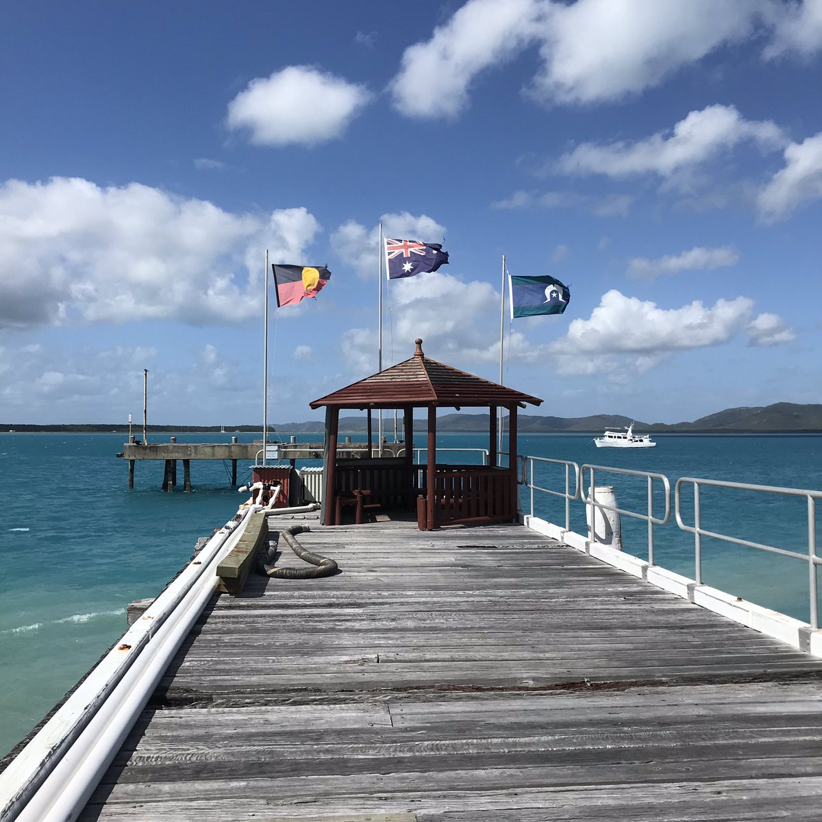 We’ve just arrived on Thursday Island for the #intrustsupercup game tonight. What a beautiful place. Can’t wait to see the fields. #CountryWeek