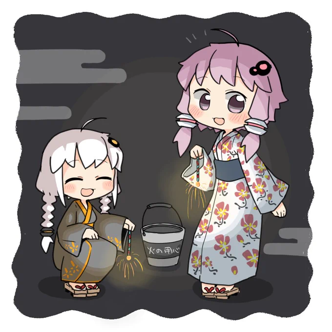 花火といったら線香花火でしょ #結月ゆかり #紲星あかり #月金は絵を描こう 