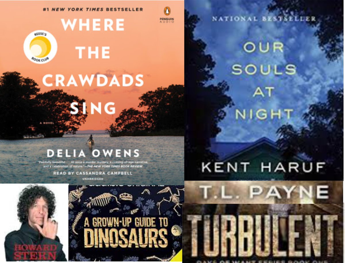 Looking for a good read? I thoroughly enjoyed these books &amp; there's something for everyone! <a href="/Ben_garrod/">Prof Ben Garrod</a> A Grown-up Guide to Dinosaurs, <a href="/HowardStern/">Howard Stern</a> 's latest book, <a href="/DeliaOwens/">Delia Owens</a> Where the Crawdads Sing, K.Haruf's Our Souls at Night &amp; <a href="/TLPayne7/">TL Payne</a> Turbulent #read #summerfun
