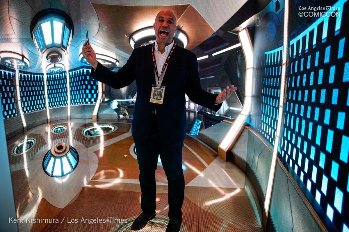 kentnish's tweet photo. Presidential hopeful @corybooker toured #SDCC50 today. A person walking by did a double take and asked me "Is that Vin Diesel?!?!" https://t.co/pcA37QY8z7
