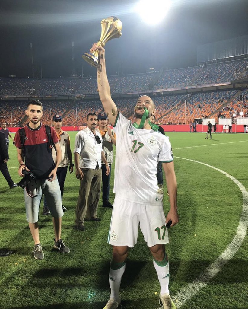 CHAMPION ! VERY PROUD OF YOU @AdleneGUEDIOURA FULLY DESERVED ! ON 🔥 #AFCON2019 #WINNER