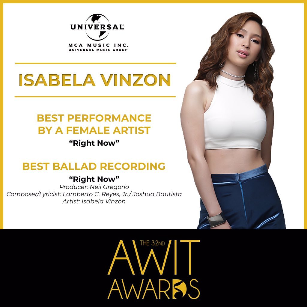 Isabelamazing's tweet photo. 🙏🙌♥
@IsabelaVinzon 
@mca_music 
@AwitAwards https://t.co/V7xh533jyh