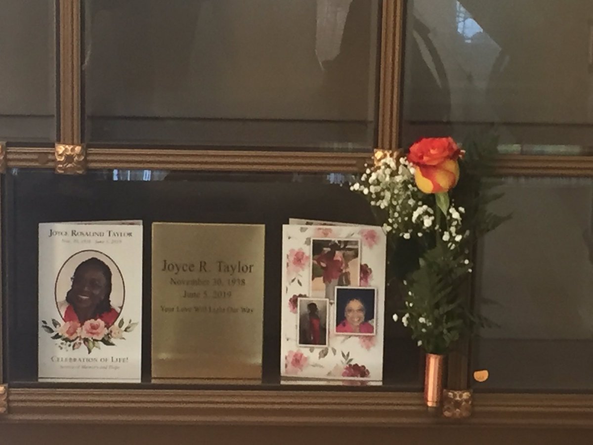 Joyce Taylor was the best mom in the whole wide world. We said another respectful and beautiful good-bye to her today. While we miss her terribly, we know she is in a better place. I know she knows that we are following her last wishes to the letter! The best is yet to be!