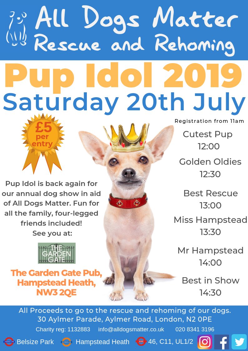 Marc Abraham OBE (@marcthevet) on Twitter photo SAT 20 JULY: London (& surrounding area) dog lovers don’t miss the annual #PupIdol dog show at <a href="/thegardengate/">The Garden Gate NW3</a> in aid of brilliant rehoming charity <a href="/AllDogsMatter/">All Dogs Matter</a>. Celeb judges, great fun & all monies go to helping rescue dogs! #adopt #rescue #foster #nw3 SAT 20 JULY: London (& surrounding area) dog lovers don’t miss the annual #PupIdol dog show at <a href="/thegardengate/">The Garden Gate NW3</a> in aid of brilliant rehoming charity <a href="/AllDogsMatter/">All Dogs Matter</a>. Celeb judges, great fun & all monies go to helping rescue dogs! #adopt #rescue #foster #nw3