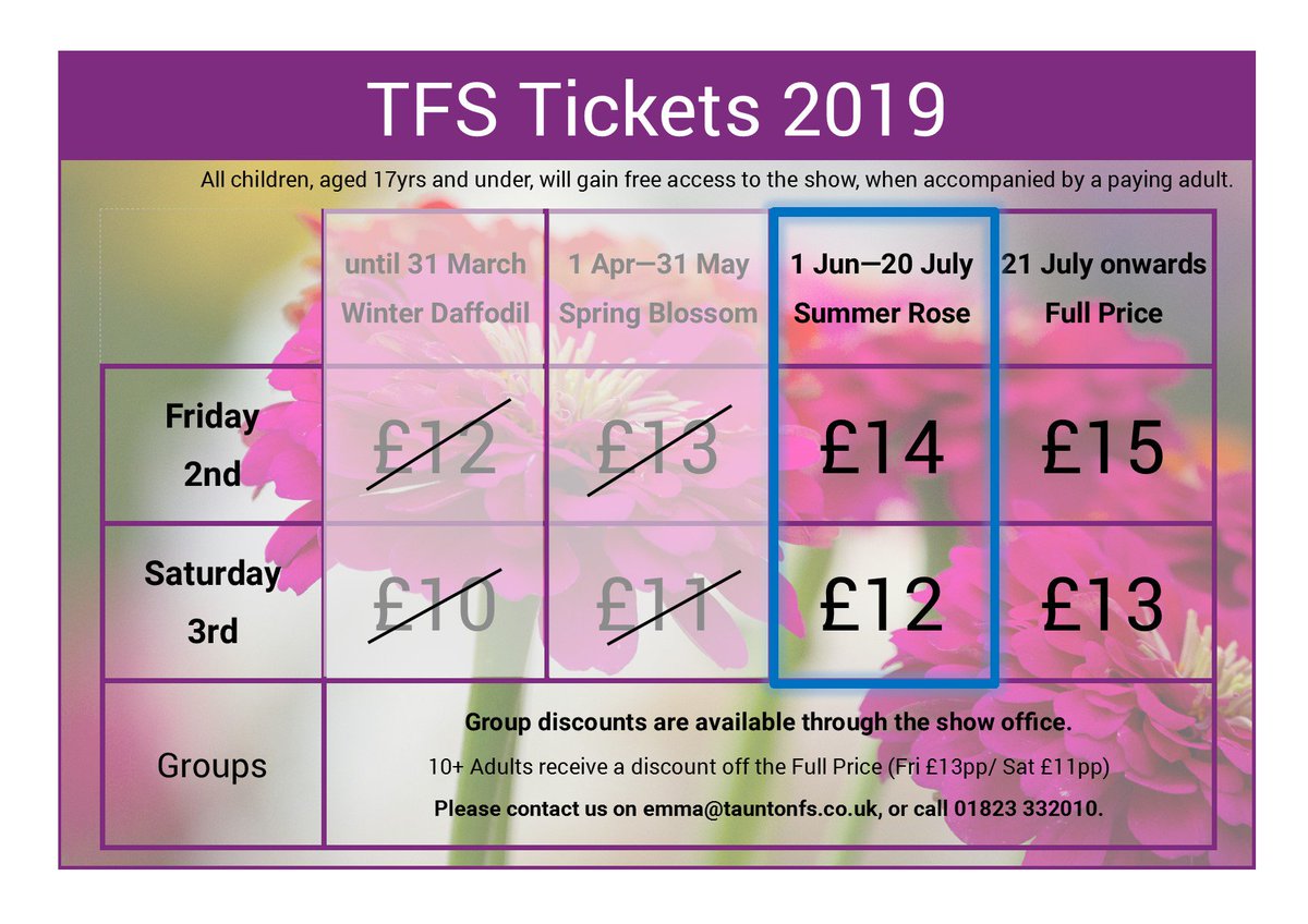 Today is the last day to purchase your tickets at a discounted rate! Hurry to our website or purchase tickets from Hatchers, Taunton Visitors Centre or the Brewhouse #tfs2019